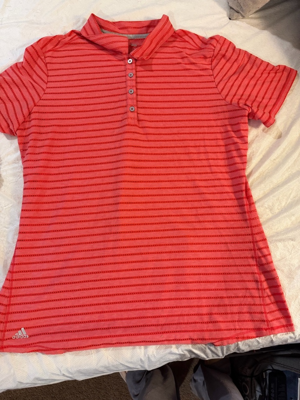 adidas womens Climacool coral Polo Top